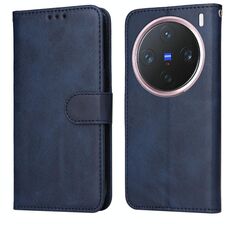 Per vivo X200 Pro mini Custodia per telefono in pelle con texture di vitello classica (blu)