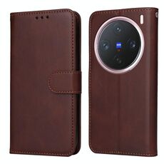 Per vivo X200 Pro mini Custodia per telefono in pelle con texture di vitello classica (marrone)