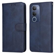 Per vivo Y19s Custodia per telefono in pelle con texture di vitello classica (blu)
