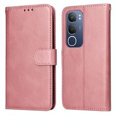 Per vivo Y19s Custodia per telefono in pelle con texture di vitello classica (oro rosa)