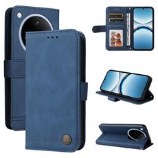Per OPPO Find X8 Skin Feel Life Tree Custodia in pelle con bottoni in metallo (blu)