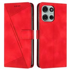 Per Motorola Moto G75 Dream Triangle Custodia in pelle con cordino (rosso)