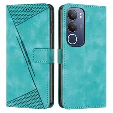 Per vivo Y19s Dream Triangle Custodia in pelle per telefono con cordino (verde)
