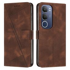 Per vivo Y19s Dream Triangle Custodia in pelle per telefono con cordino (marrone)
