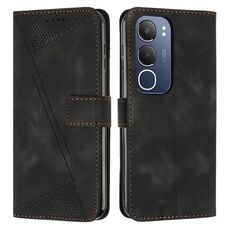 Per vivo Y19s Dream Triangle Custodia in pelle per telefono con cordino (nero)