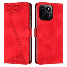 Per Honor X7c 4G / 200 Smart Dream Triangle Custodia in pelle con cordino (rosso)