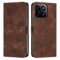 Per Honor X7c 4G / 200 Smart Dream Triangle Custodia in pelle per telefono con cordino (marrone)