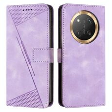 Custodia in pelle per telefono Honor X9c Dream Triangle con cordino (viola)