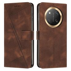 Custodia in pelle per telefono Honor X9c Dream Triangle con cordino (marrone)