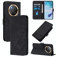 Per Honor X9C 5G Global Crossbody 3D Embossed Flip Custodia per telefono in pelle (nero)