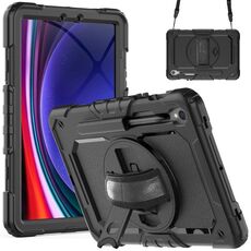 Per Samsung Galaxy Tab S9 / S9 FE Custodia in silicone + PC Tablet (nero)