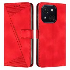 Per itel A50C Dream Triangle Custodia in pelle per telefono con cordino lungo (rosso)