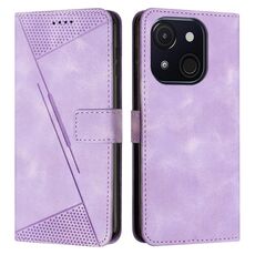 Per itel A50C Dream Triangle Custodia in pelle per telefono con cordino lungo (viola)