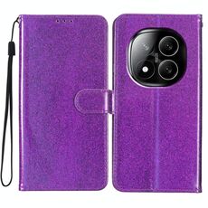Per Redmi Note 14 Pro+ 5G Custodia in pelle con glitter (viola)