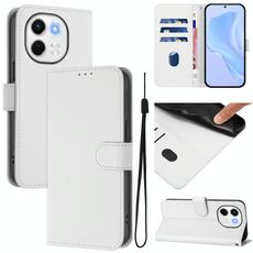 Per Tecno Spark 30 5G / Pova 6 Neo 5G Custodia in pelle tinta unita effetto pelle con cordino (bianco)