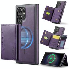 Per Samsung Galaxy S23 Ultra 5G DG.MING MAGKING-K2 Series MagSafe RFID Card Bag Custodia per telefono staccabile (viola)