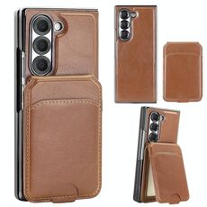 Per Samsung Galaxy Z Fold5 VIETAO Custodia per telefono in PU con custodia per carte staccabile RFID MagSafe integrata (marrone)