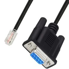Cavo adattatore DB9 a RJ9 Cavo di collegamento RS232 con testa di cristallo telefonico 4P4C, lunghezza: 1,8 m (nero)