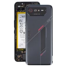 Per Asus ROG Phone 6 AI2201-C AI2201-F Cover posteriore in vetro per batteria con cavo NFC/Light (nero rosso)