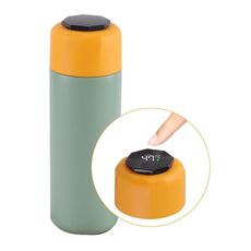 JUNSUNMAY 420ml Bottiglia d'acqua isolata sottovuoto con display a LED della temperatura (verde)