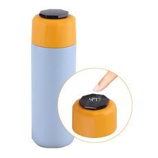 JUNSUNMAY 420ml Bottiglia d'acqua isolata sottovuoto con display a LED della temperatura (blu)