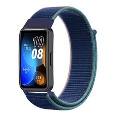 Per Huawei Band 8 cinturino in nylon intrecciato da 16 mm (blu scuro dell'esercito)