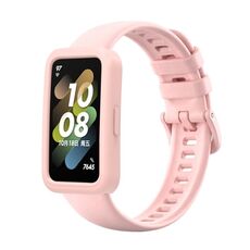Custodia protettiva in silicone per Huawei Band 8 + kit cinturino in silicone (rosa)