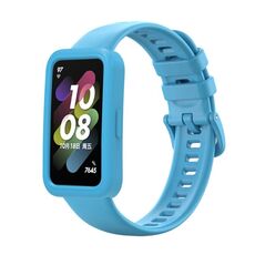 Custodia protettiva in silicone per Huawei Band 8 + kit cinturino in silicone (cielo blu)