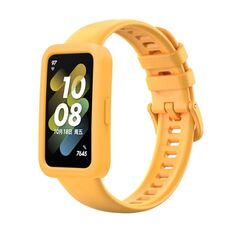 Custodia protettiva in silicone per Huawei Band 8 + kit cinturino in silicone (giallo)
