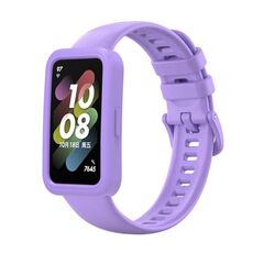 Custodia protettiva in silicone per Huawei Band 8 + kit cinturino in silicone (viola)