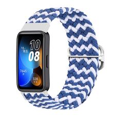 Per cinturino per orologio con fibbia intrecciata in nylon Huawei Band 8 (blu bianco)