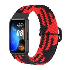 Per cinturino per orologio con fibbia intrecciata in nylon Huawei Band 8 (rosso nero)