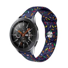 Cinturino per orologio in silicone con motivo ovale colorato con fibbia inversa universale da 20 mm (blu scuro)