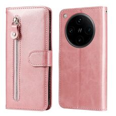 Per OPPO Find X8 Pro Custodia per telefono in pelle con cerniera e texture di vitello alla moda (oro rosa)
