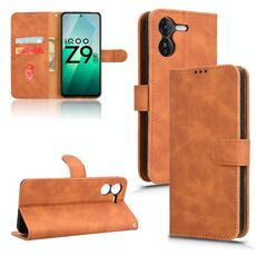 Per vivo iQOO Z9 5G Custodia per telefono in pelle con chiusura magnetica Global Skin Feel (marrone)
