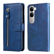 Per vivo V40 Lite 4G / 5G IDN Fashion Calf Texture Custodia in pelle con cerniera per telefono (blu)