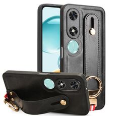 Custodia per telefono in pelle con cinturino For Honor Play9C (nero)