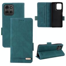 Per Motorola Moto G75 5G Custodia in pelle con chiusura magnetica (verde)