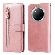 Per Honor X9c / Magic7 Lite Custodia per telefono in pelle con cerniera e texture di vitello alla moda (oro rosa)