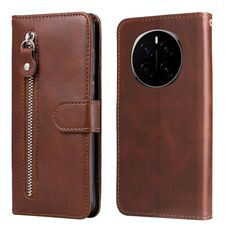 Custodia per telefono in pelle con cerniera For Honor Magic7 Fashion Calf Texture (marrone)