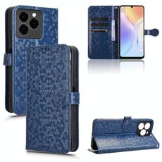 Per Ulefone Note 20 Pro Custodia in pelle con trama a nido d'ape a pois (blu)