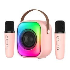 ONIKUMA L7 5W Karaoke Bluetooth Speaker con 2 microfoni (Rosa)