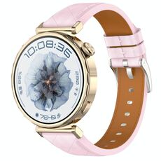 Per Huawei Watch GT 5 Pro 42mm Square 18mm Cinturino in pelle (rosa)