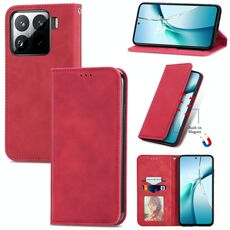 Per Xiaomi 15 Custodia in pelle magnetica con chiusura a scatto Retro Skin Feel (rosso)