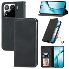 Per Xiaomi 15 Custodia per telefono in pelle magnetica con chiusura a scatto Retro Skin Feel (nera)