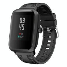 Per Amazfit Bip 5 / GTR 4 Push Connector 22mm Cinturino per orologio in nylon e silicone ibrido (nero)