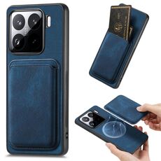 Per Xiaomi 15 Retro Leather Card Bag Custodia magnetica per telefono (blu)