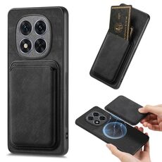 Per Xiaomi Redmi Note 14 Pro 5G Retro Pelle Card Bag Custodia Magnetica per Telefono (Nero)