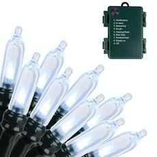 Stringa di luci natalizie con batteria impermeabile, stringa di luci a forma di cielo stellato, lunghezza: 5 m, 50 luci (bianco)