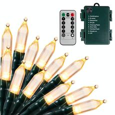 Stringa di luci natalizie con batteria impermeabile, stringa di luci a forma di cielo stellato, lunghezza: 5 m, 50 luci con telecomando (bianco caldo)